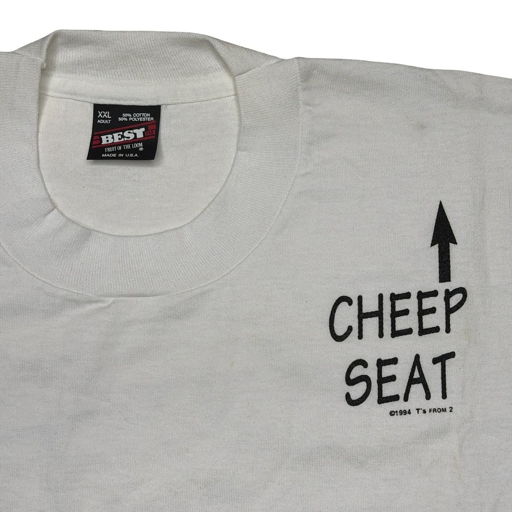 Vintage 90s Cheep Seat Funny Quote Shirt View 3